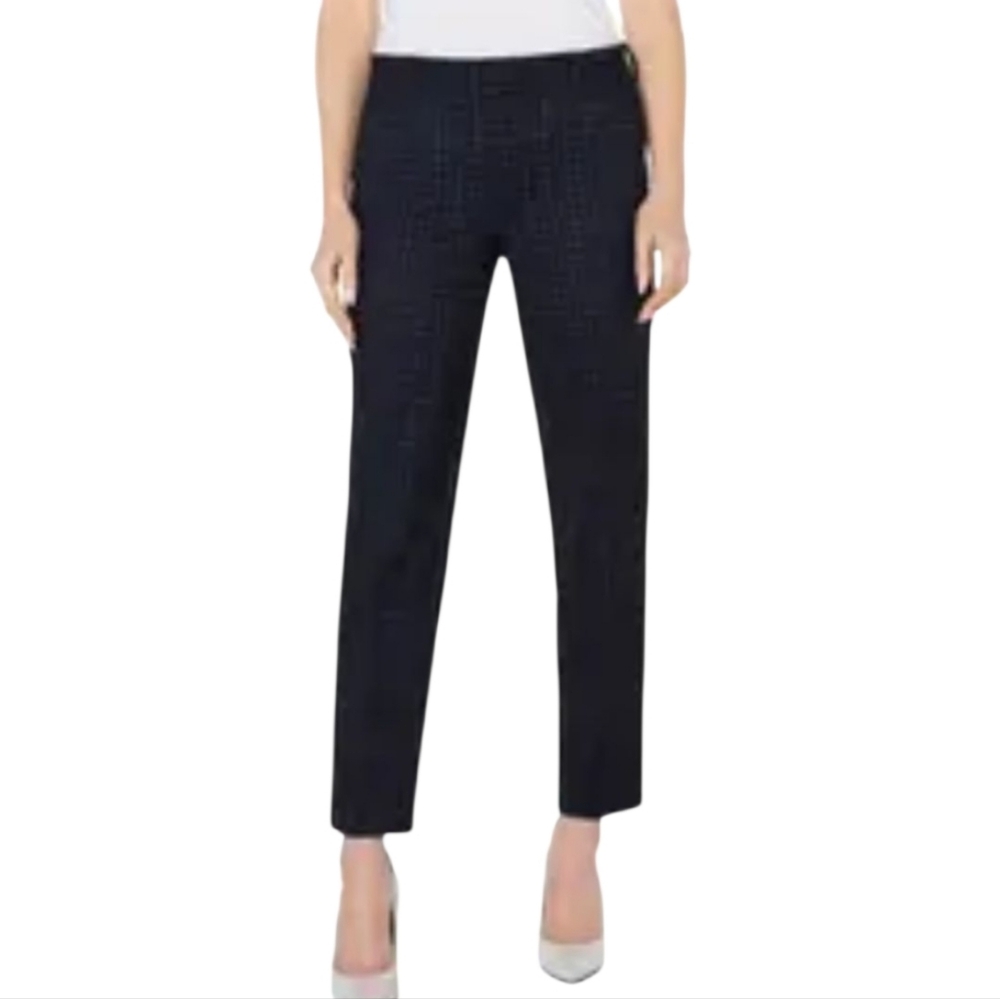 An̈n Taylor Navy Blue Cropped Straight Leg Curvy Pants Size 12P Petite New